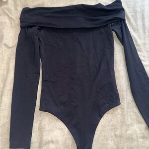 Aritzia Off the Shoulder Bodysuit Long Sleeve Top